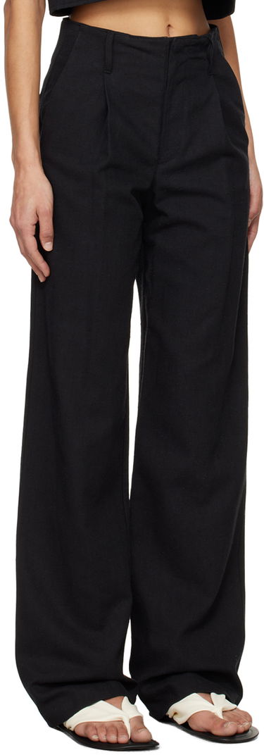 Byxor Loulou de Saison Loulou de Saison Jiva Wide-Leg Trousers Svart | JIVA, 1