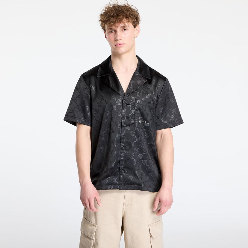 Skjorta Karl Kani Karl Kani Signature AOP Resort Shirt Svart | PD00005369