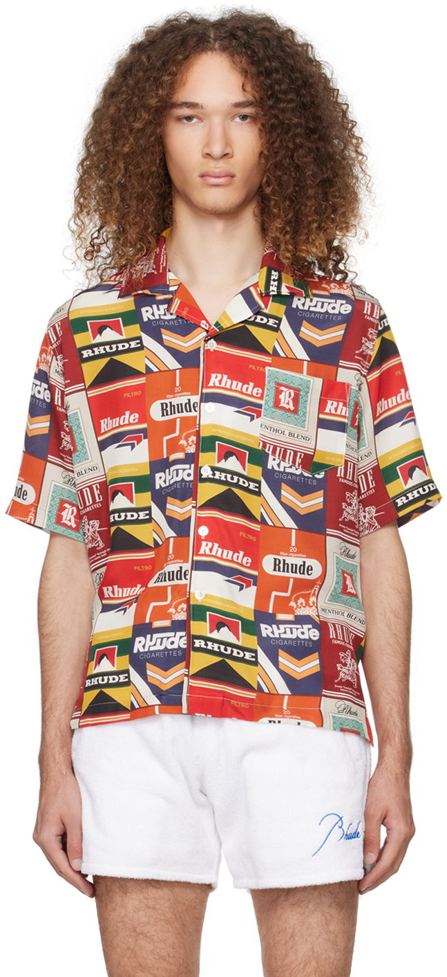 Skjorta Rhude Printed Shirt Flerfärgad | RHPS24SR04174362