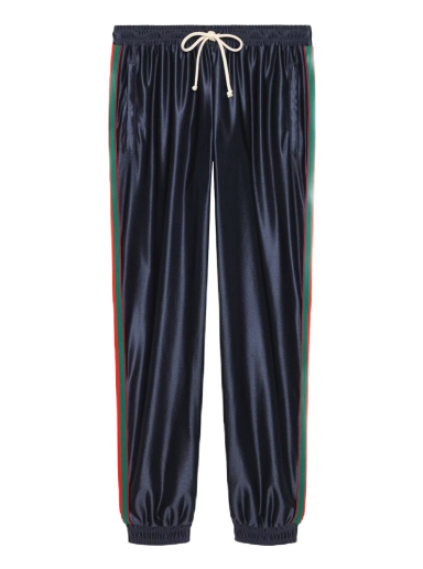 Byxor Gucci Shiny Jersey Pant Mörkblå | 655343 XJDF1 4330