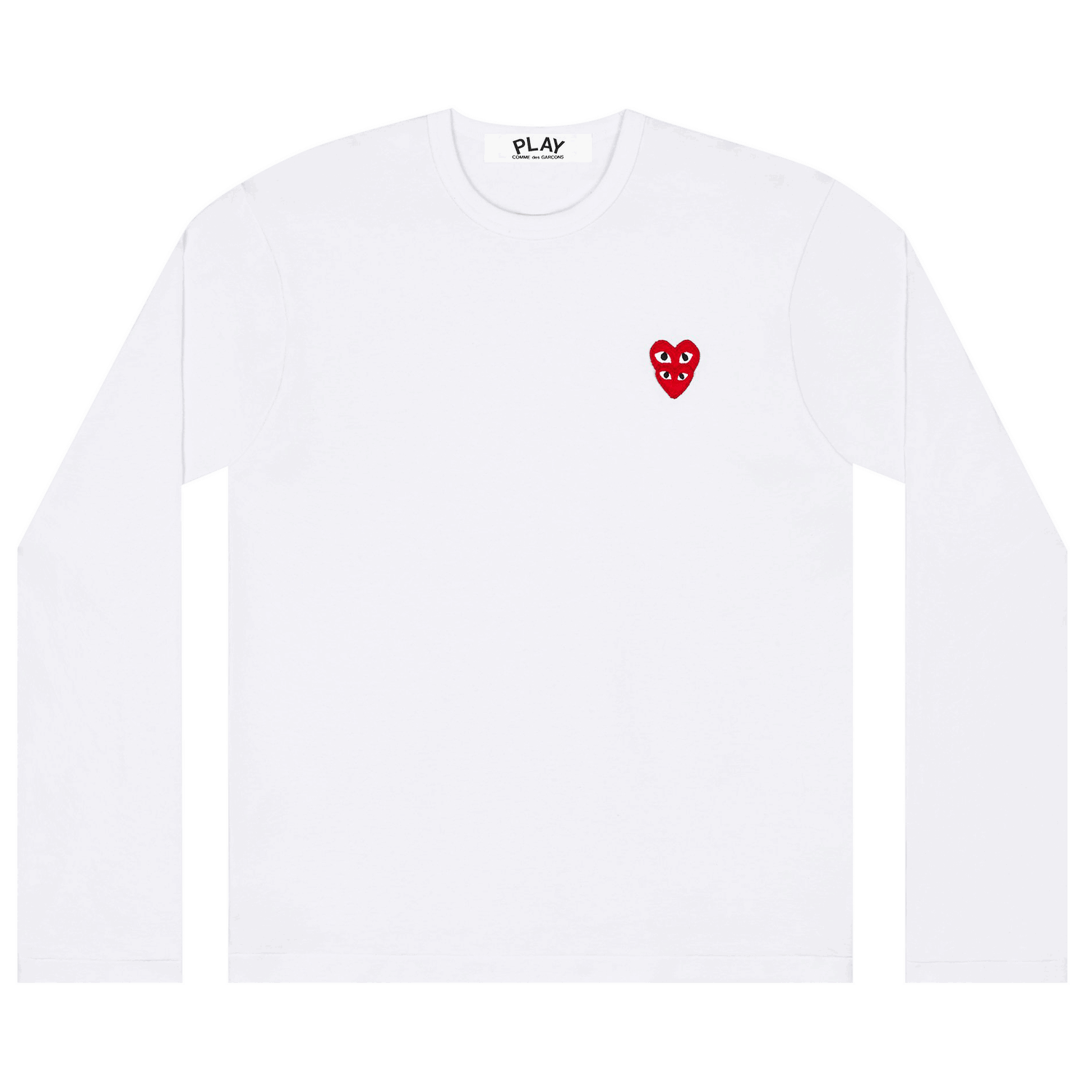 T-shirt Comme des Garçons PLAY Double Heart Long-Sleeve T-Shirt Vit | AZ T292 051 2, 0