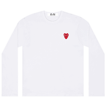 T-shirt Comme des Garçons PLAY Double Heart Long-Sleeve T-Shirt Vit | AZ T292 051 2, 0