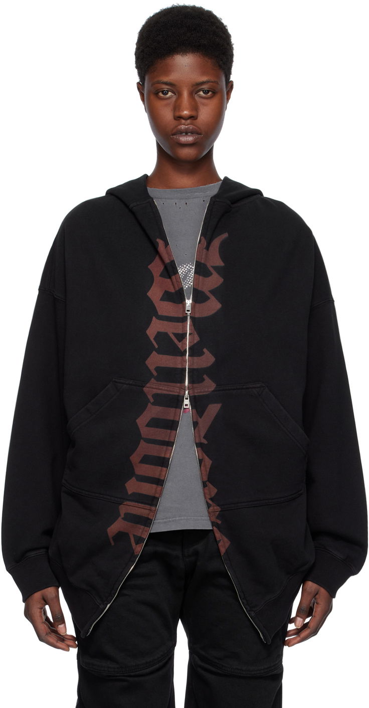 Sweatshirt We11done Printed Hoodie by Svart | WD-TJ0-24-812-U-BK, 0