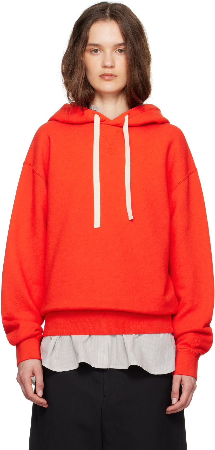 Sweatshirt Jil Sander Jil Sander Drawstring Hoodie Röd | J40GU0121_J20295