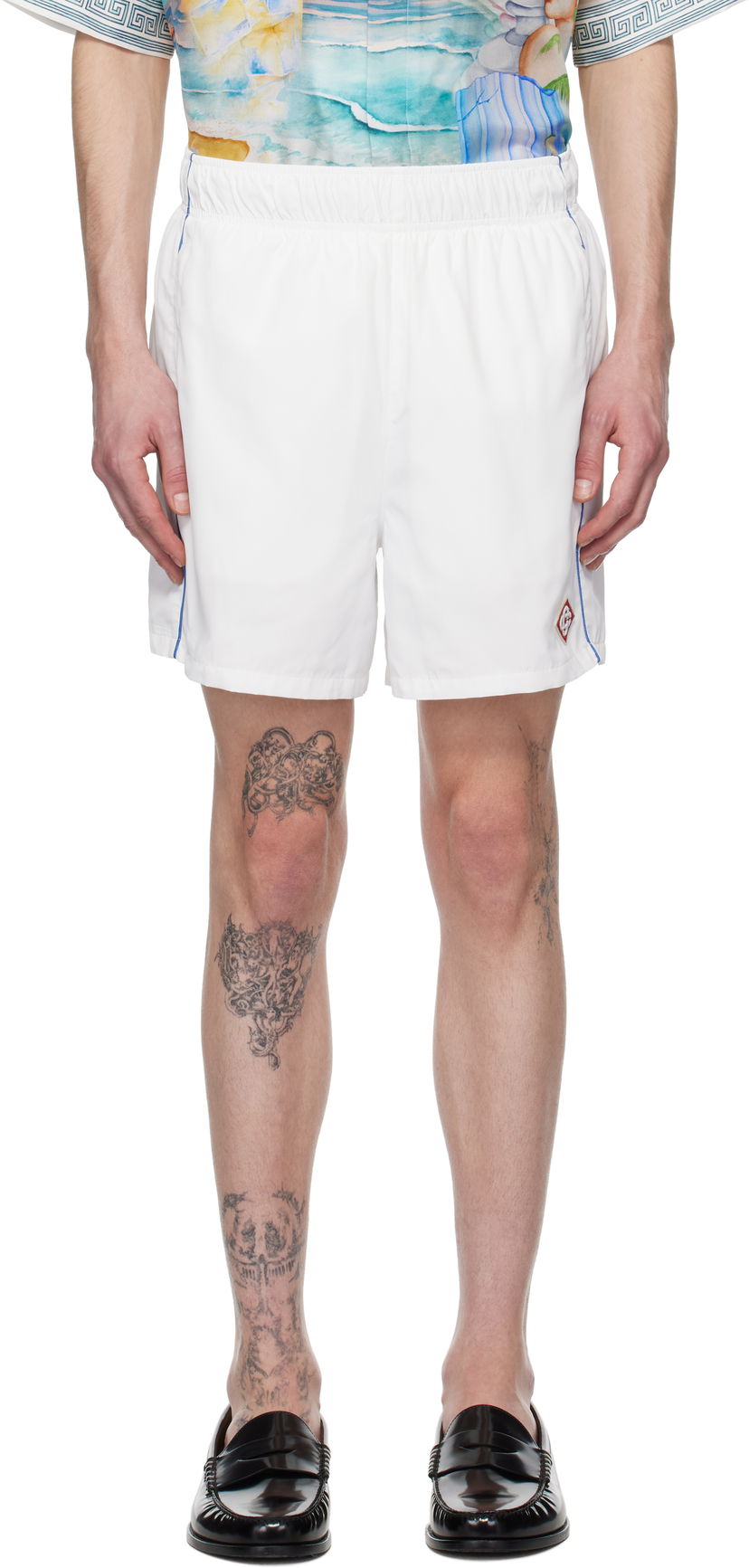 Badkläder Casablanca Casablanca Midnight Acropolis Windbreaker Shorts Vit | MPS25-TR-029-01