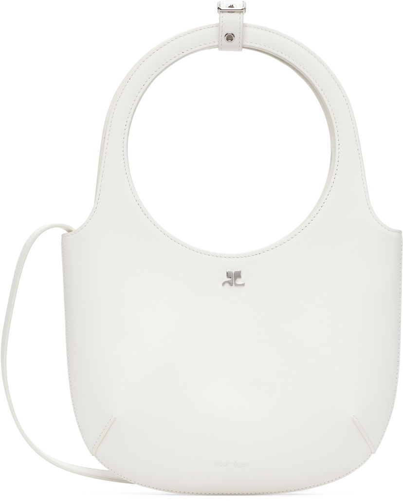 Axelväska Courrèges Courrèges Holy Leather Shoulder Bag Vit | 325GSA102CR0065