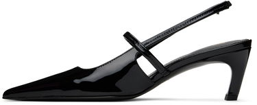 Sneakers och skor TOTEME Sharp Patent Slingback Heels Svart | 251-WAS821-LE0091, 2