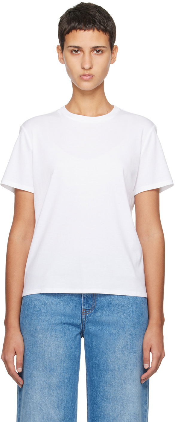 T-shirt The Row Wesler Classic T-Shirt Vit | 852-F911