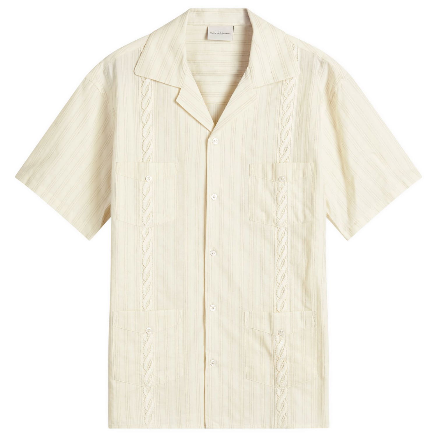 Skjorta Drôle de Monsieur Drôle de Monsieur Cuban Shirt, Size Large Beige | G-SH212-CO183-EC, 1