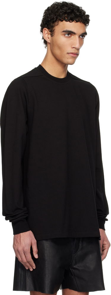 Sweater Rick Owens Rick Owens Hollywood Short Crewneck Long Sleeve Sweatshirt Svart | RU01E5277 BA, 1