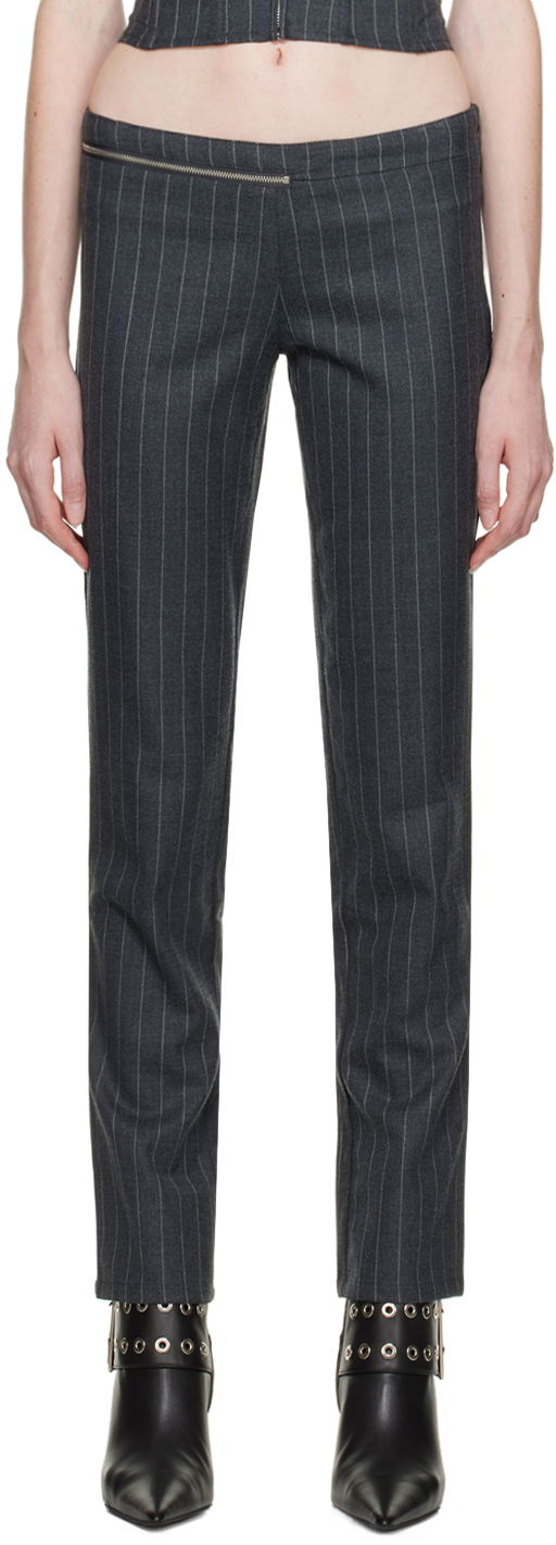 Byxor Miaou Miaou Hannah Jewett Edition Maeve Pinstripe Trousers Grå | 1030PSWBRI, 0