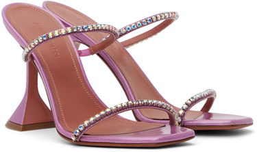 Skovård Amina Muaddi Amina Muaddi Gilda Crystal-Embellished Heeled Sandals Purpur | GILDA SLIPPER CL GLITTER, 3