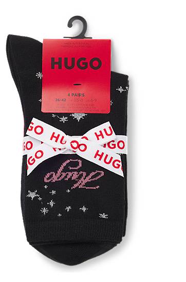 Strumpor BOSS Gift-boxed four-pack of patterned regular-length socks Flerfärgad | 50546396, 1