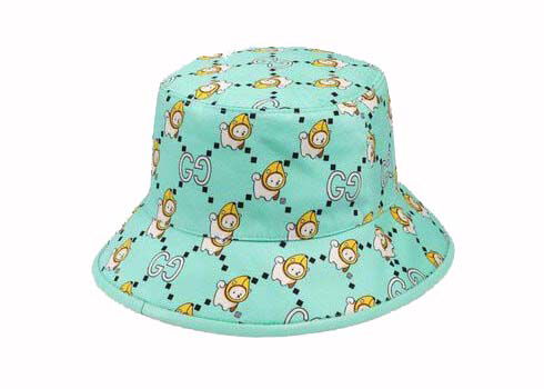 Hatt Gucci GG Animal Print Bucket Hat Light Blue Turkos | 736960 4HAX3 8469