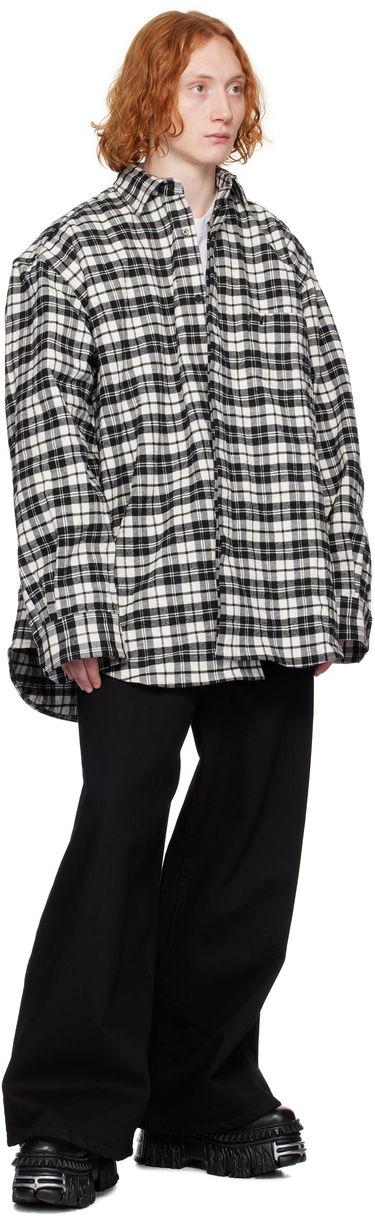 Skjorta VETEMENTS Vetements Wrinkled Pyjama Plaid Shirt Vit | UA66SH120B, 3