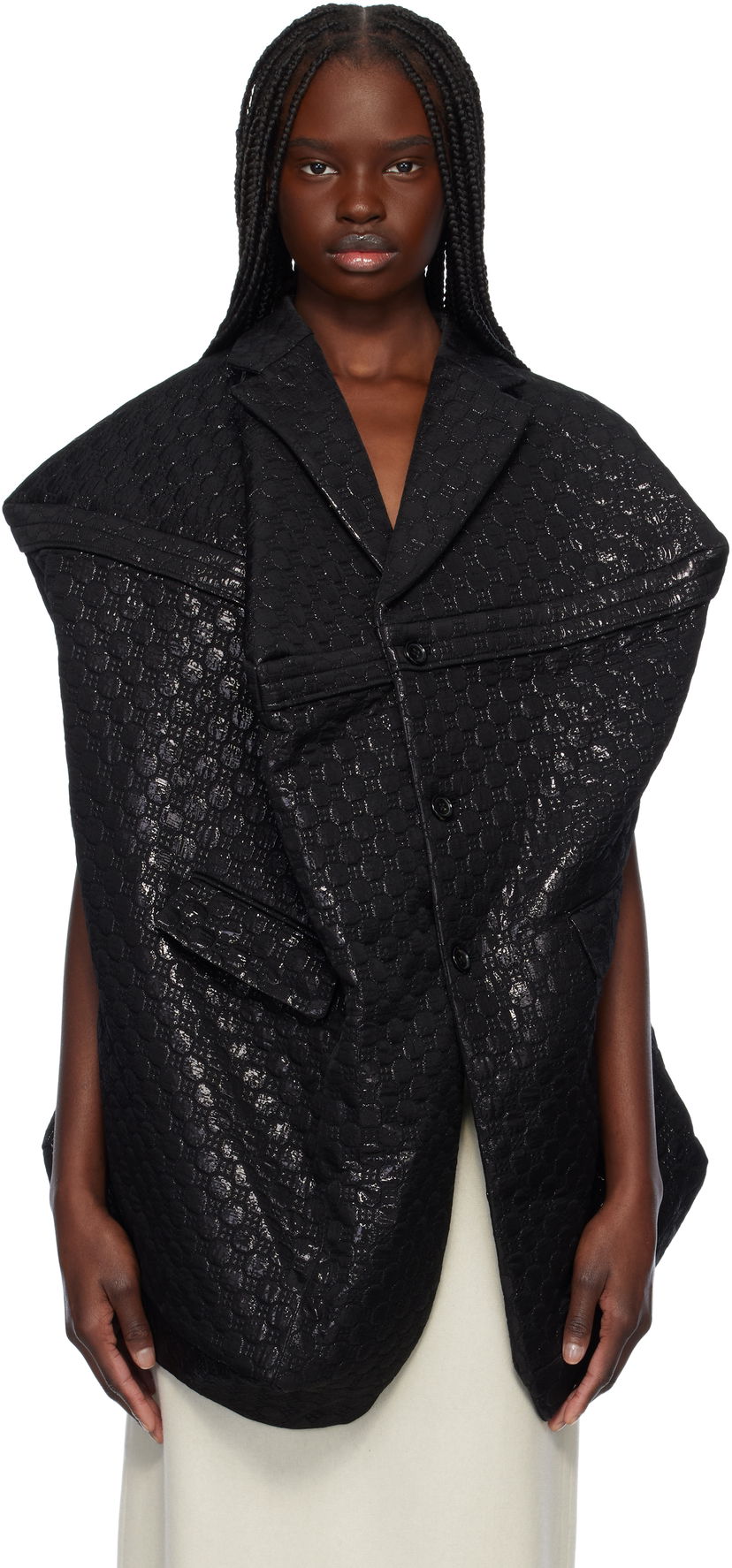 Väst Comme des Garçons Comme des Garçons Lame Floating Weave Vest Svart | GO-J027-051-1
