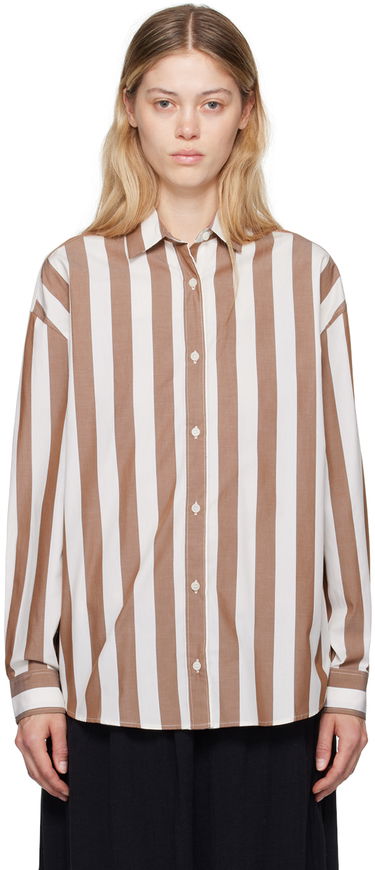 Skjorta Baserange Loose Striped Shirt Brun | SHLOL-PO-AU24, 0