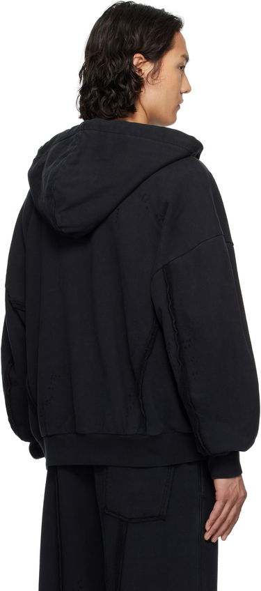 Sweatshirt Feng Chen Wang Feng Chen Wang Deconstruction Zip-Up Hoodie Svart | FUS19HD01, 2
