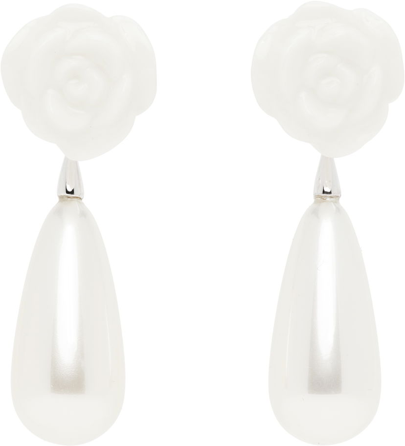 Örhängen SHUSHU/TONG SHUSHU/TONG YVMIN Edition Rose Faux-Pearl Earrings Vit | 25304WHT00DN2