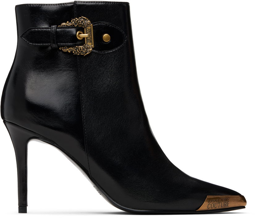 Sneakers och skor Versace Jeans Couture Logo Plaque Ankle Boots Svart | E79VA3S57_EZSC35