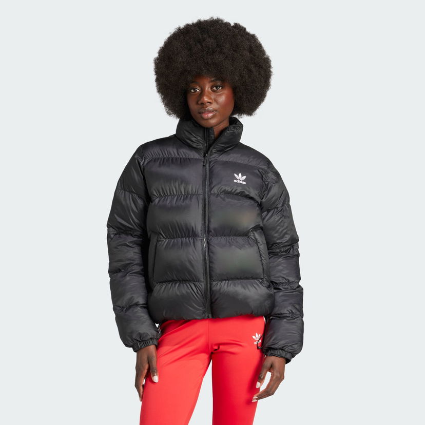 Pufferjacka adidas Performance Adicolor Short Puffer Svart | JD0420