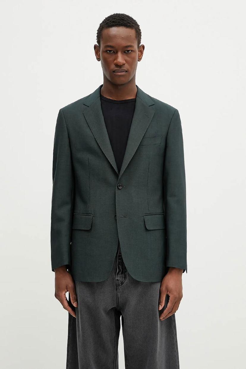 Jacka WACKO MARIA Wacko Maria Single Breasted Wool Blazer Grön | 24FW.WMO.SU06