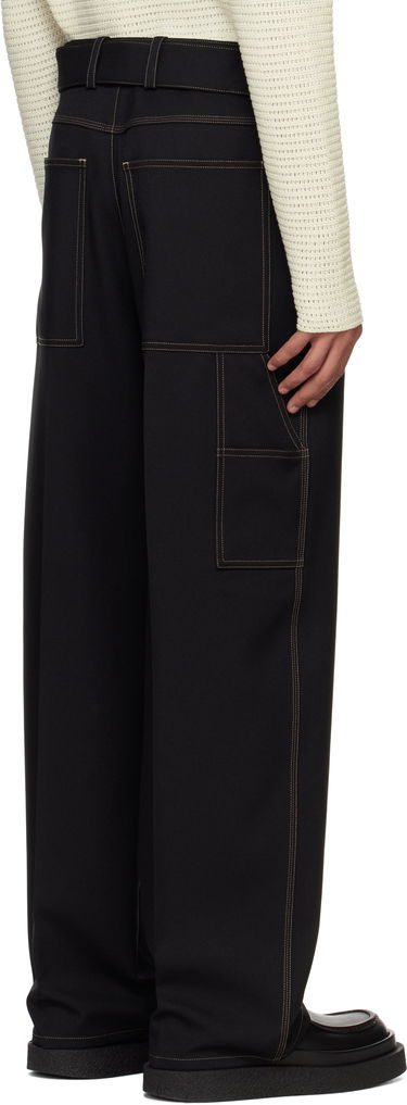 Byxor Jil Sander Jil Sander Belted Trousers Svart | J22KA0255_J70001, 2