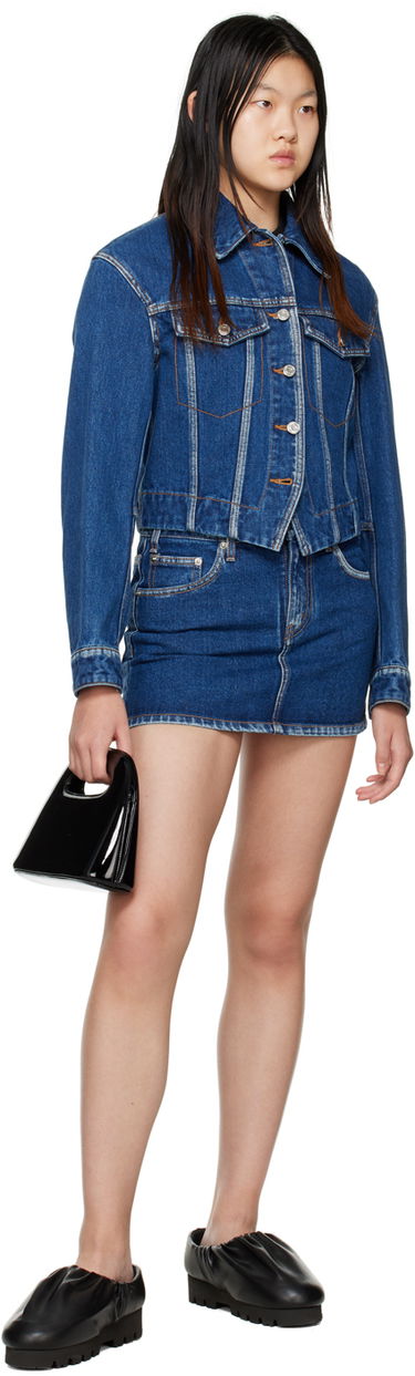 Kjol We11done We11done Faded Denim Miniskirt Blå | WD-DS3-22-372-W-BL, 3