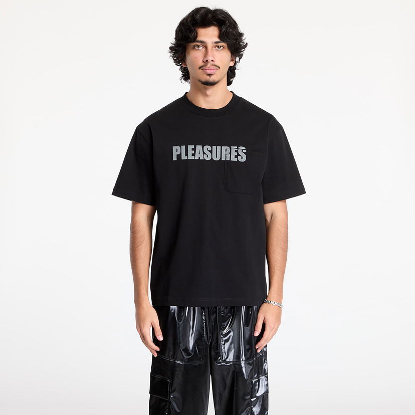 T-shirt Pleasures Heavyweight T-Shirt With Pocket Svart | P24W009 BLACK