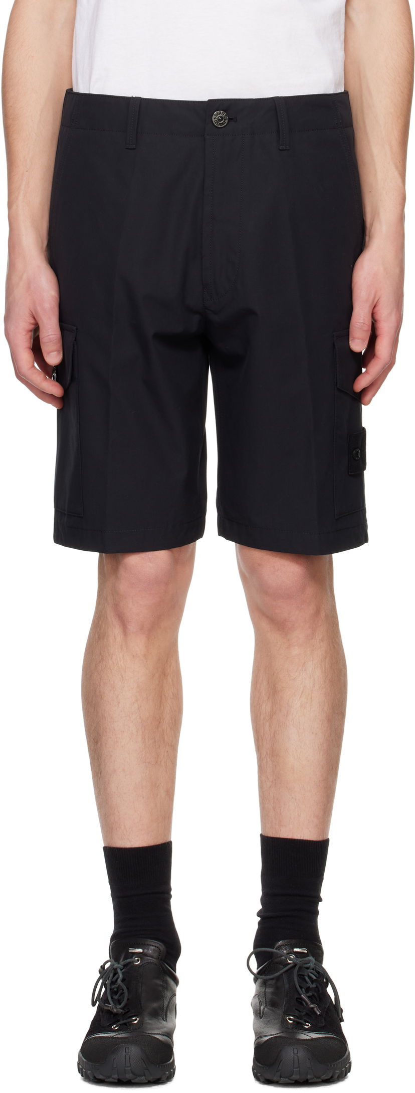 Shorts Stone Island Stone Island Organic Cotton Canvas Cargo Shorts Svart | K1S15 L100014 S00F1