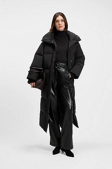 Pufferjacka BOSS Long Puffer Jacket Water-Repellent Finish Svart | 50548045, 1