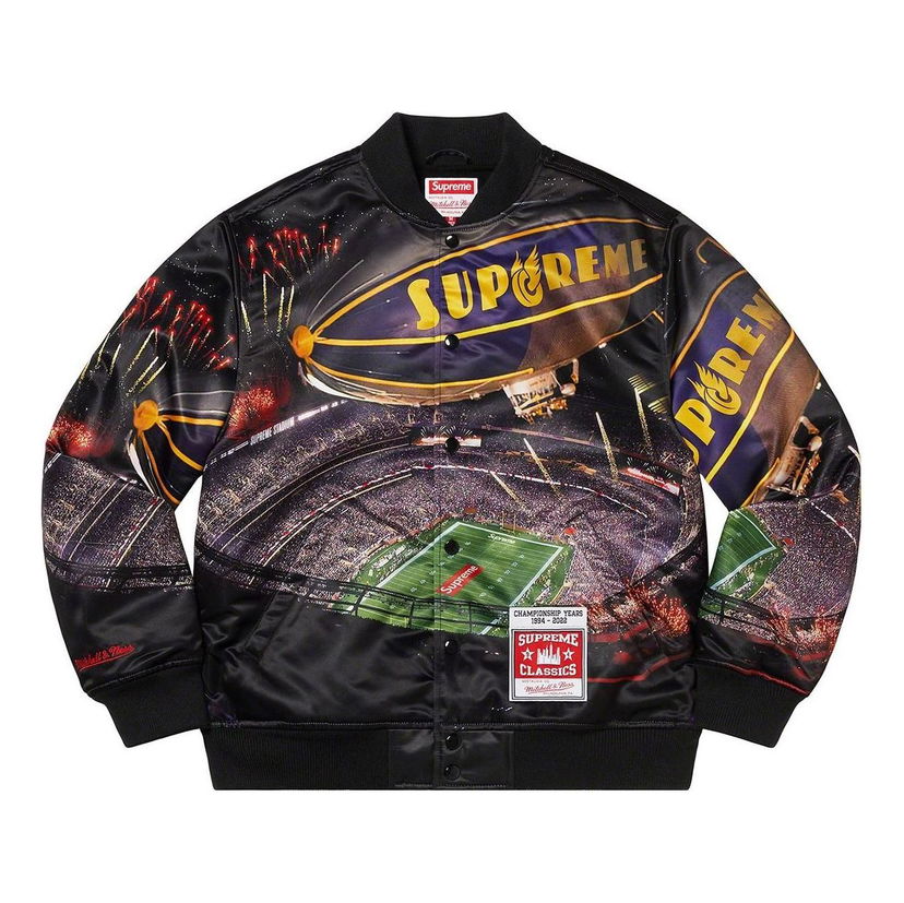 Bomberjacka Supreme Stadium Satin Varsity Jacket Svart | SUP-SS22-861