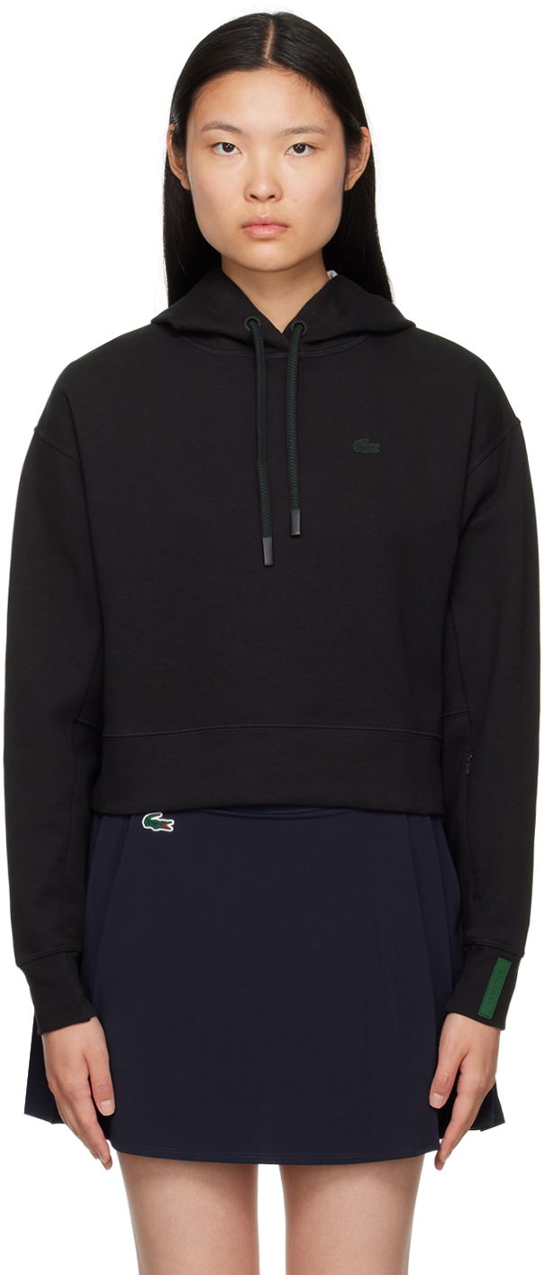 Sweatshirt Lacoste Vent Cropped Hoodie Svart | SF0281_031