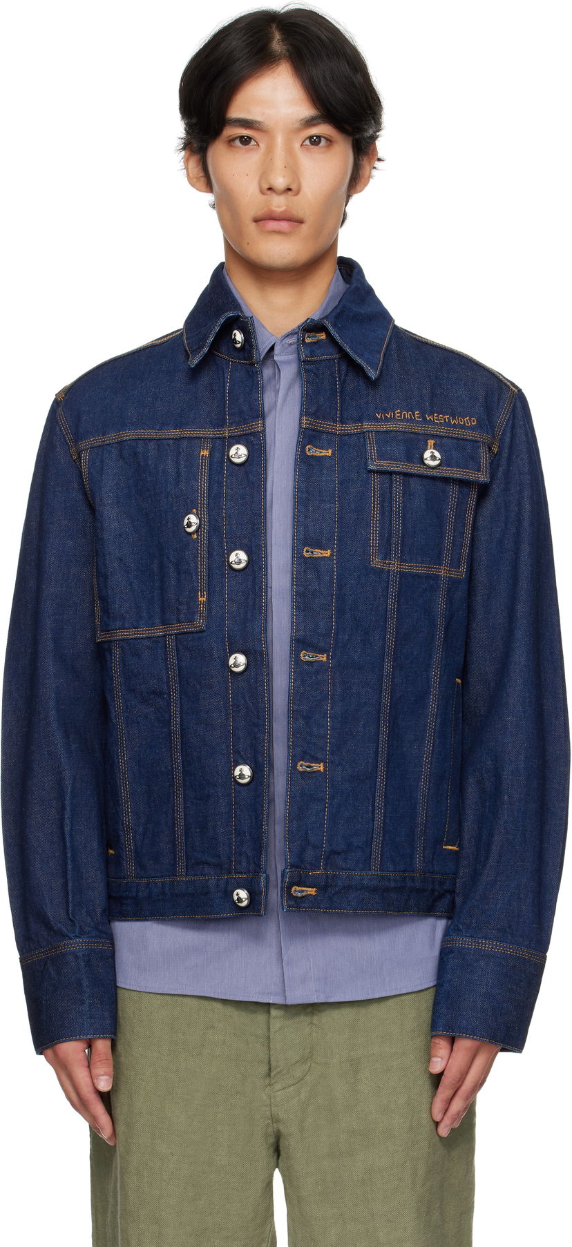Jacka Vivienne Westwood Vivienne Westwood Worker Denim Jacket Blå | 2801000I-W0163-
