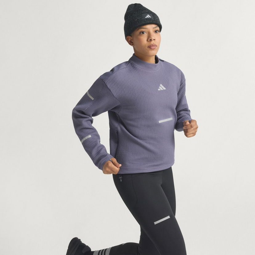 Sweatshirt adidas Performance CLIMAWARM+ Running Top Purpur | JP3844