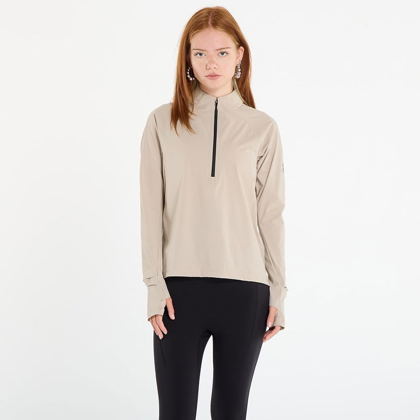 Vindjacka On Running Long Sleeve Quarter-Zip Jacket with Thumbholes Trail Breaker Beige | 1WE30150603