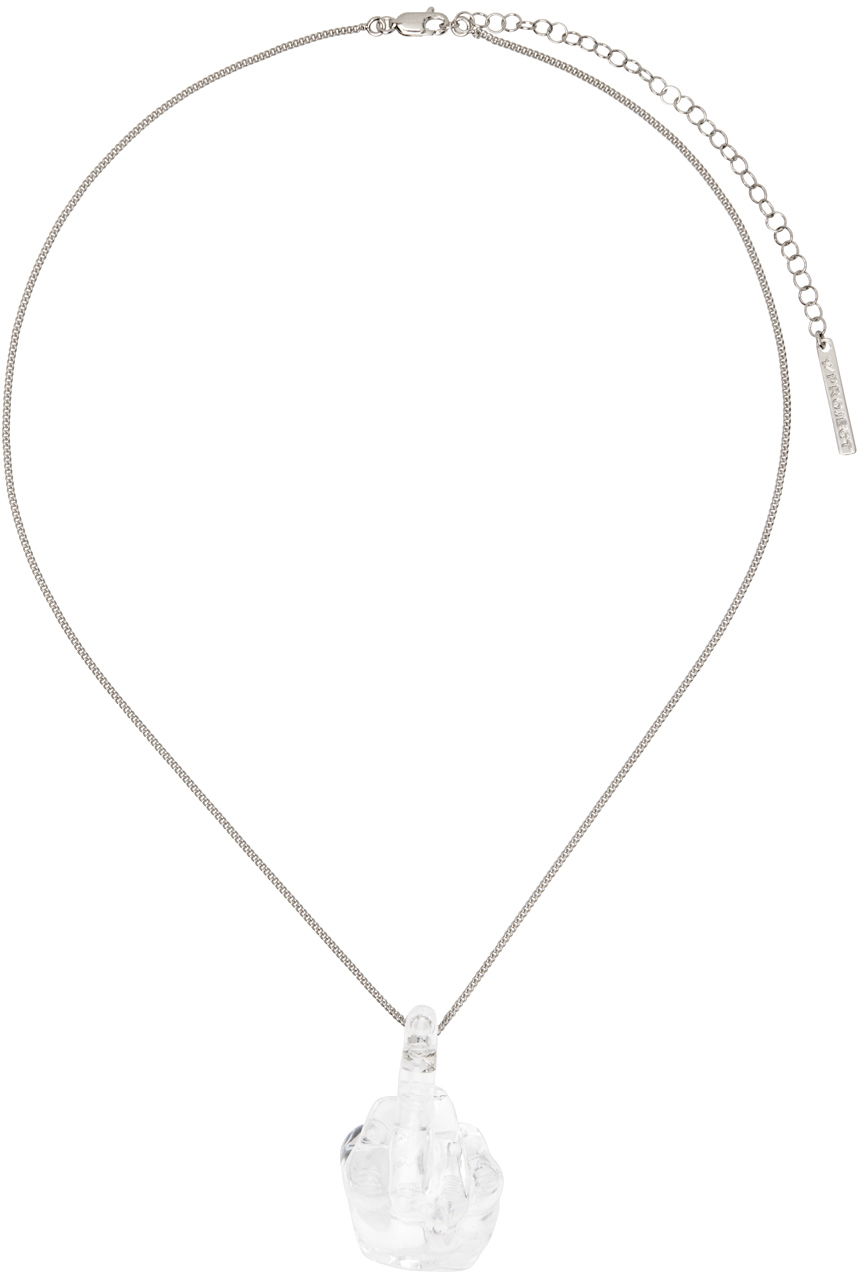 Halsband Y/PROJECT Silver Midi Fuck U Necklace Metallisk | 640NE013, 0