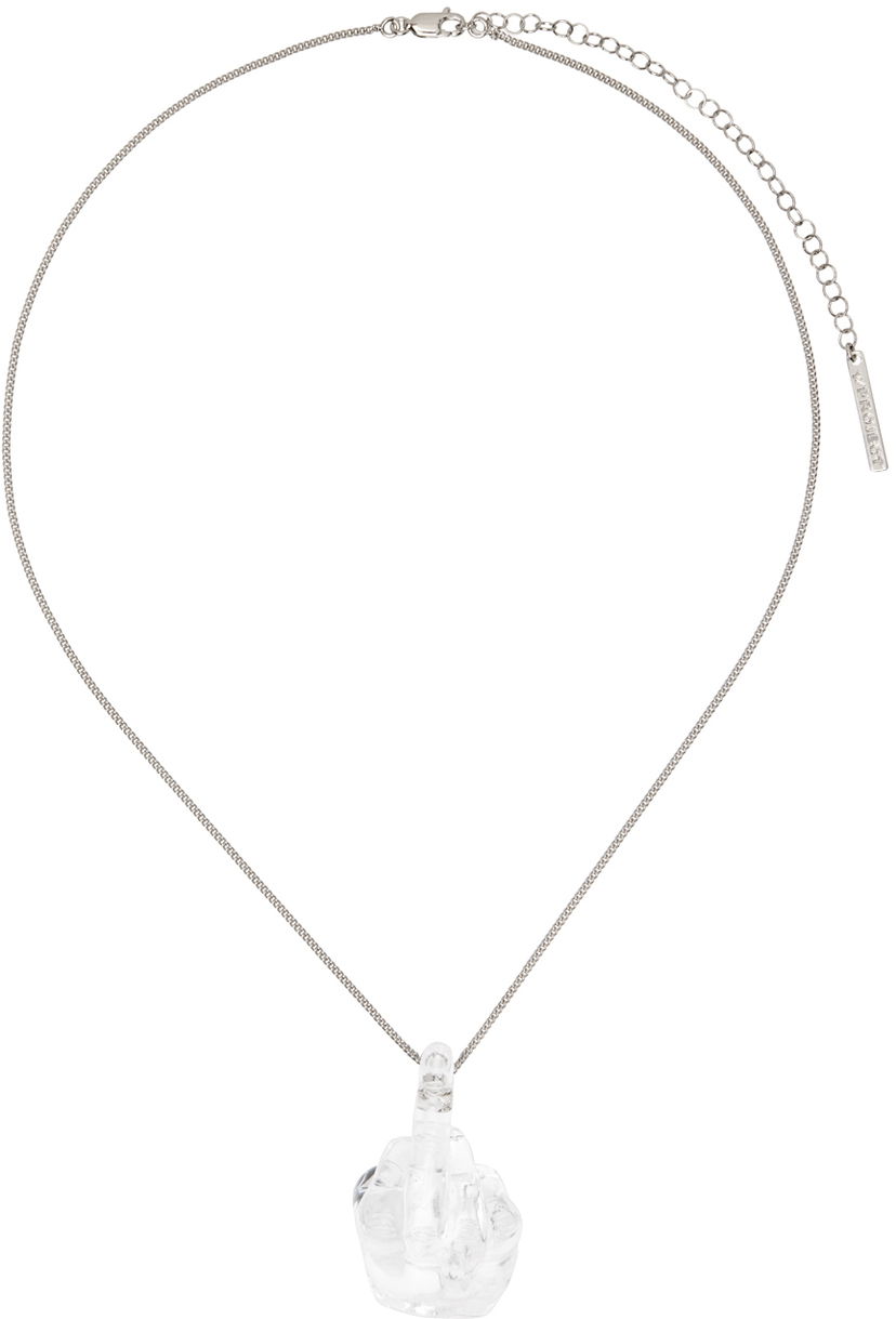 Halsband Y/PROJECT Silver Midi Fuck U Necklace Metallisk | 640NE013