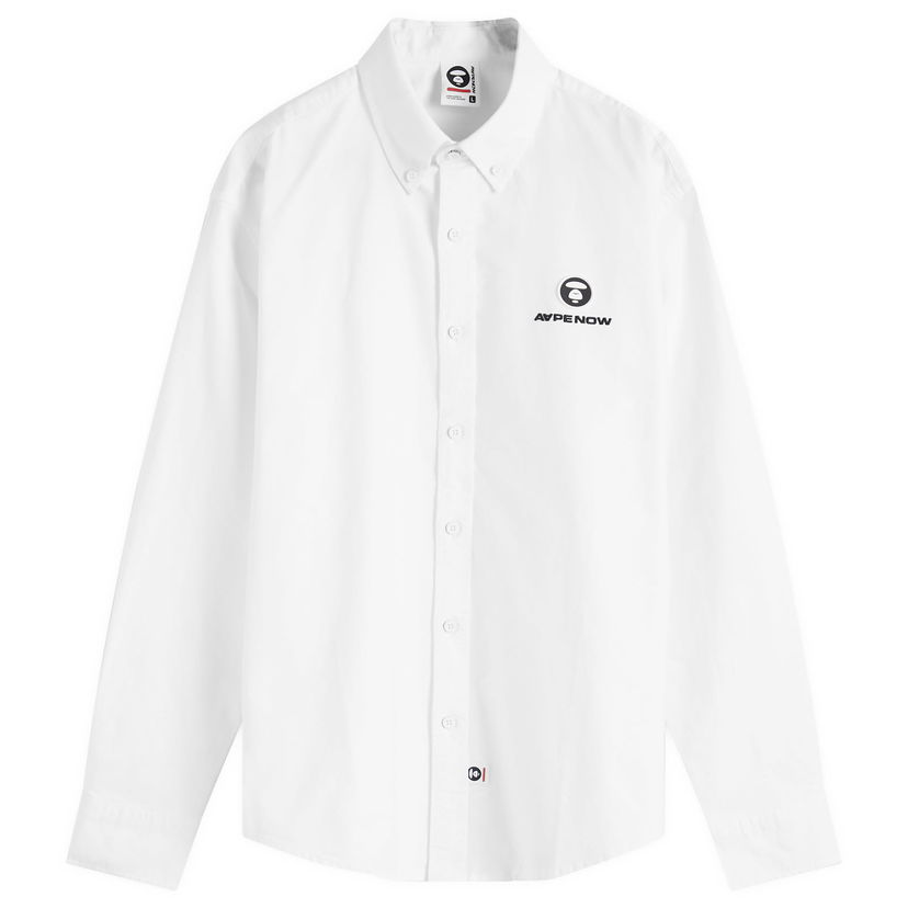 Skjorta AAPE by A Bathing Ape AAPE Now Oxford Shirt, Size Large Vit | AAPSTM8495XXNWHX