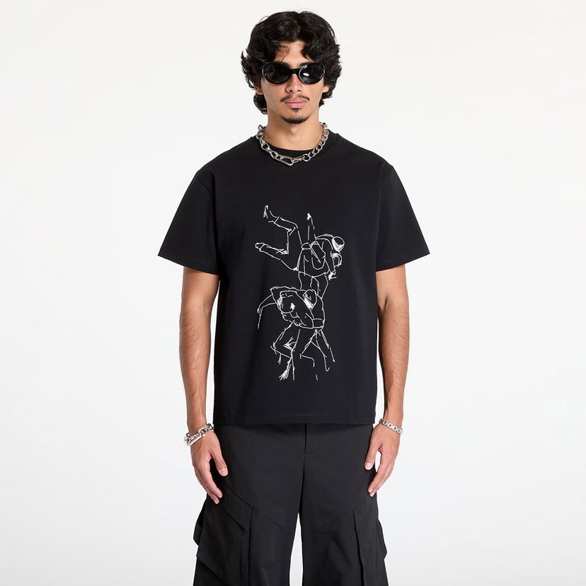 T-shirt HELIOT EMIL Shelter Printed T-Shirt Svart | PREAW24_M_09_125_BLK01