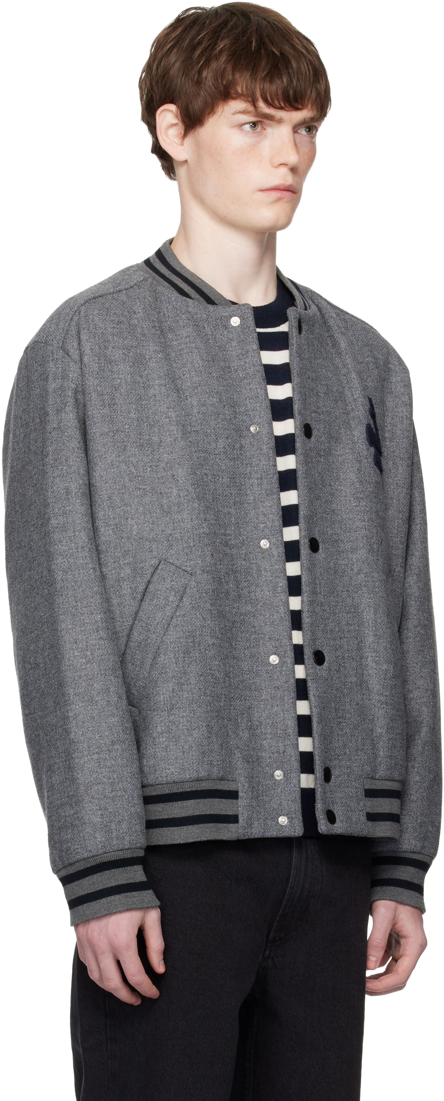 Bomberjacka A.P.C. A.P.C. Micka Wool Bomber Jacket Grå | WVBEB-M32010, 1
