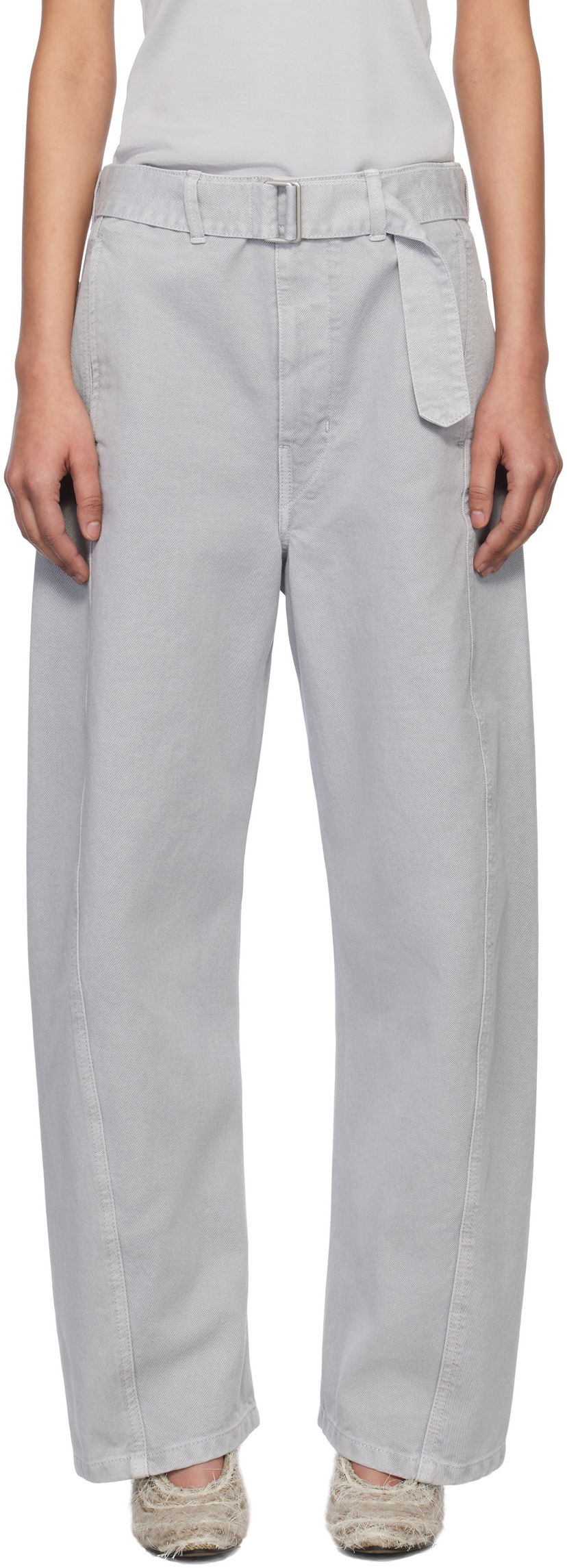Cargo byxor LEMAIRE Lemaire Twisted Belted Trousers Grå | PA326 LD1036
