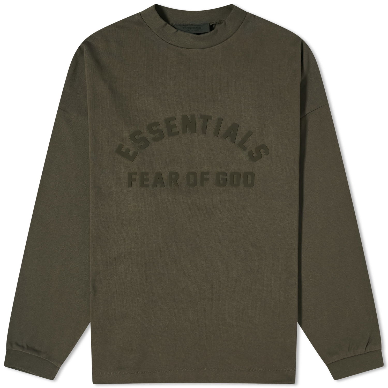 T-shirt Fear of God ESSENTIALS Long Sleeve Printed T-Shirt Grön | 125SP242010F, 1