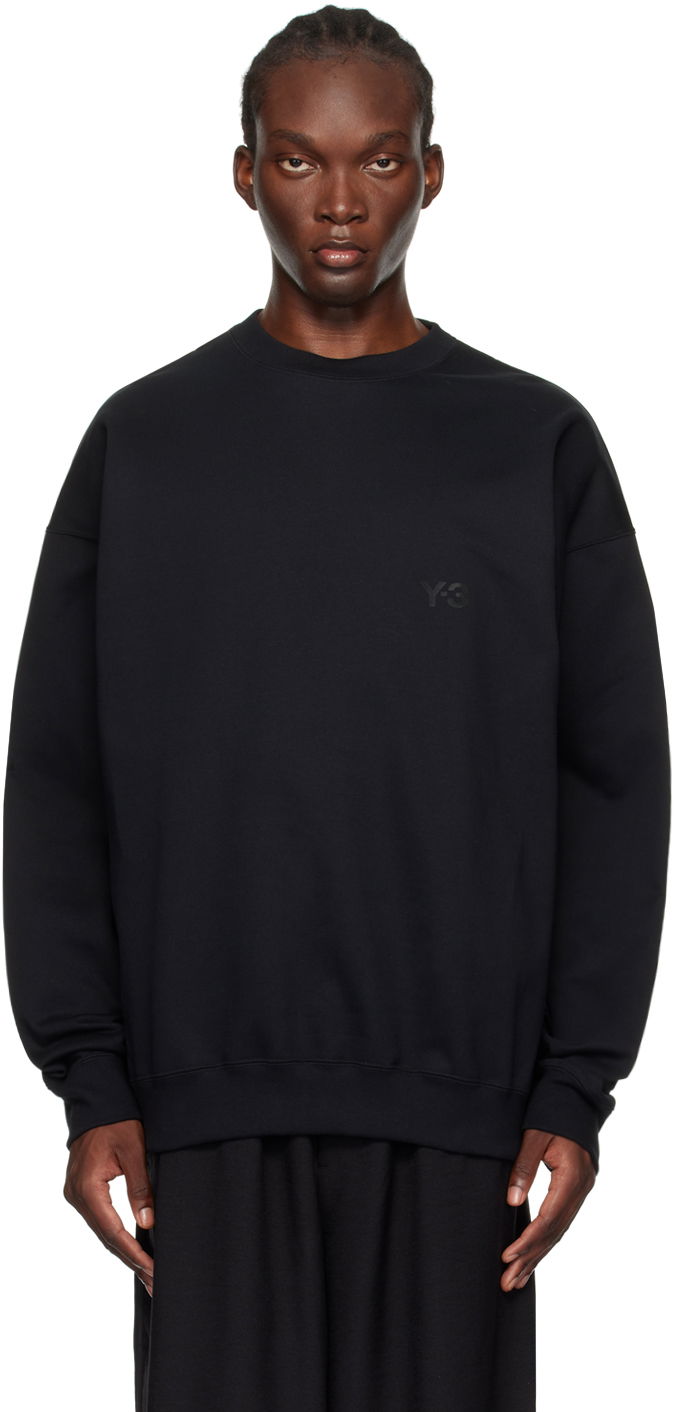 Sweatshirt Y-3 Black Bonded-Logo Sweatshirt Svart | IW0075