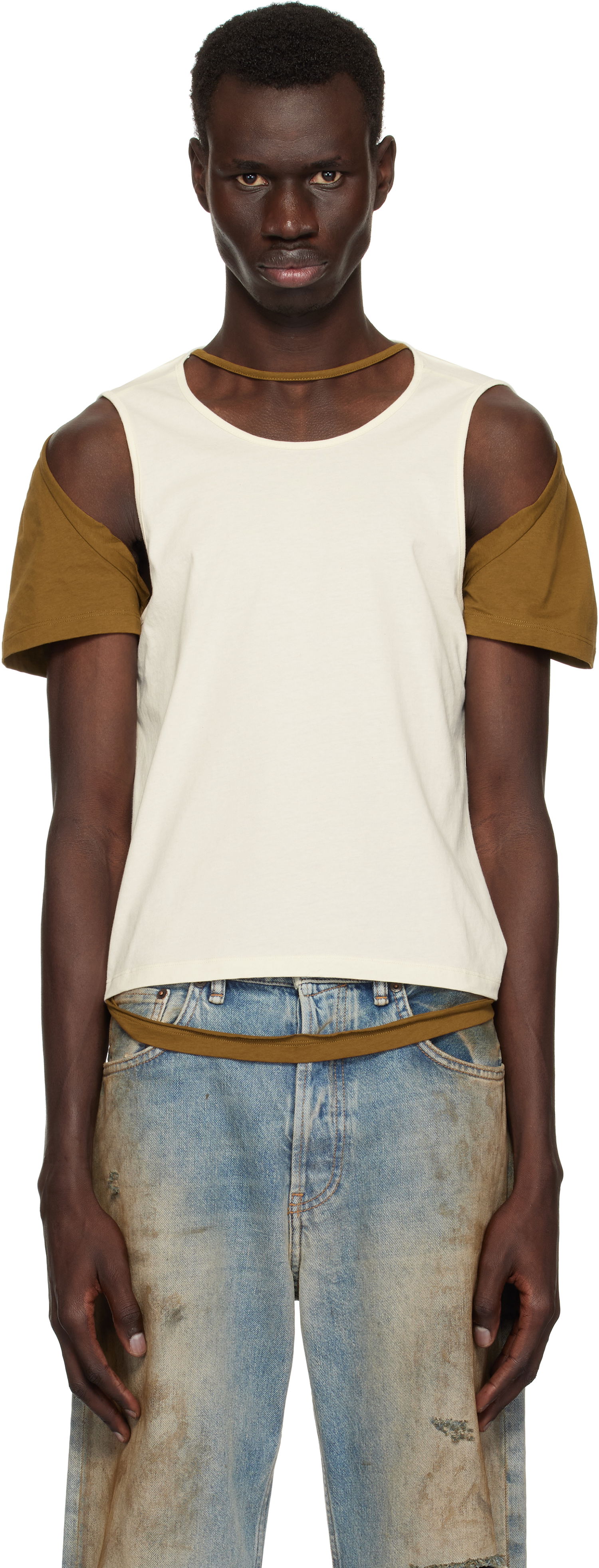 Linne Eckhaus Latta Eckhaus Latta Hugging T-Shirt Vit | 1203-EL-PS25-C - COCONUT, 0