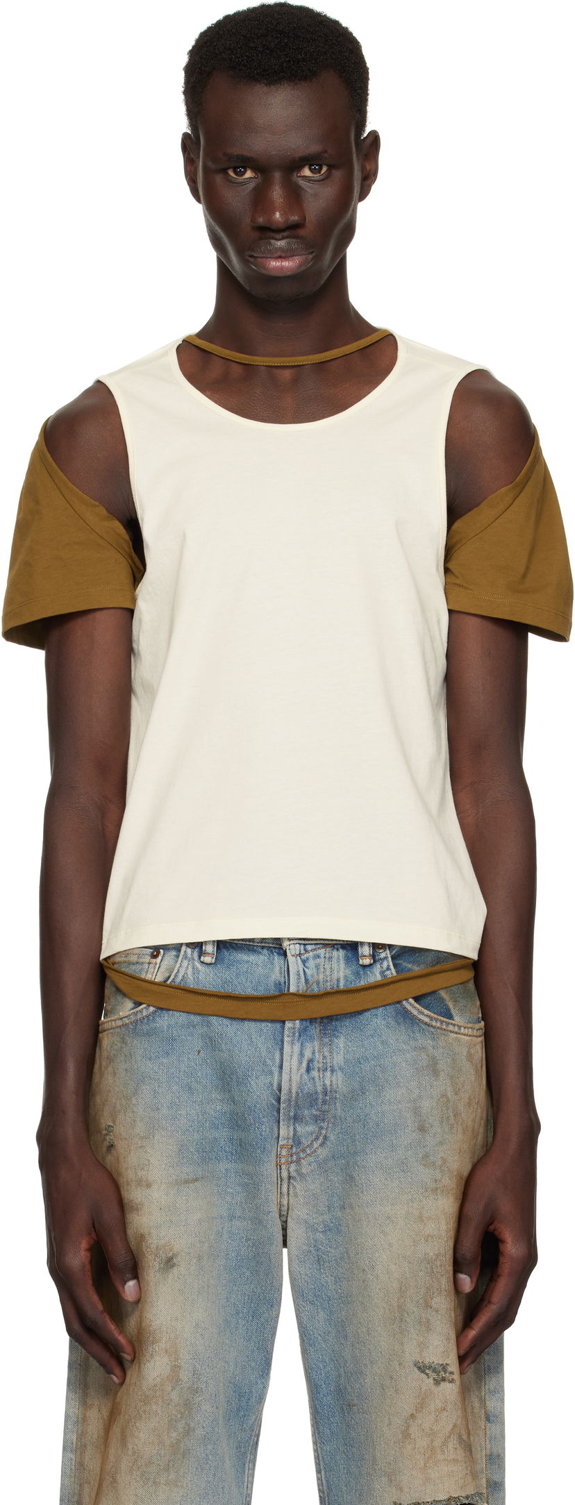 Linne Eckhaus Latta Eckhaus Latta Hugging T-Shirt Vit | 1203-EL-PS25-C - COCONUT