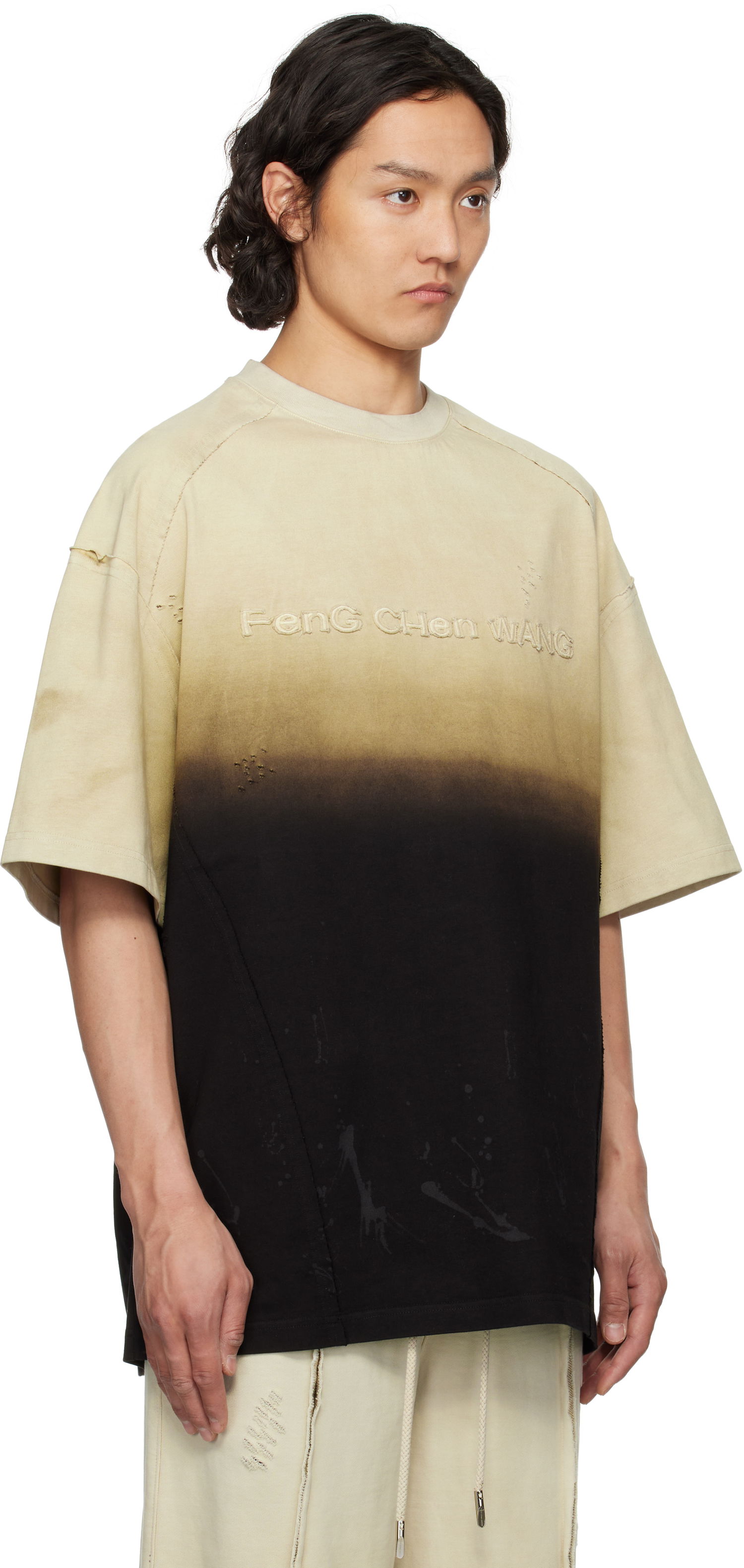 T-shirt Feng Chen Wang Feng Chen Wang Gradient T-Shirt Beige | FUS19TS01, 1