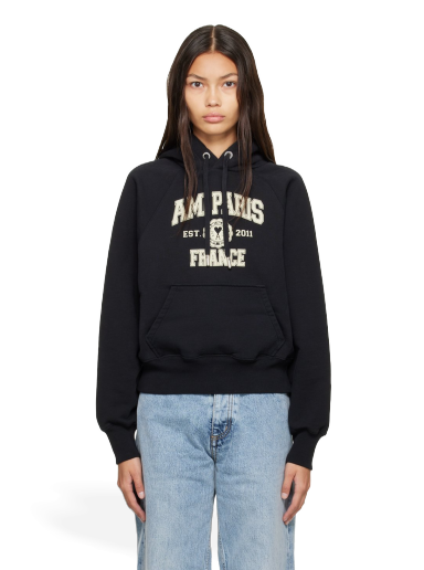 Sweatshirt AMI Paris France Hoodie Svart | USW210.747