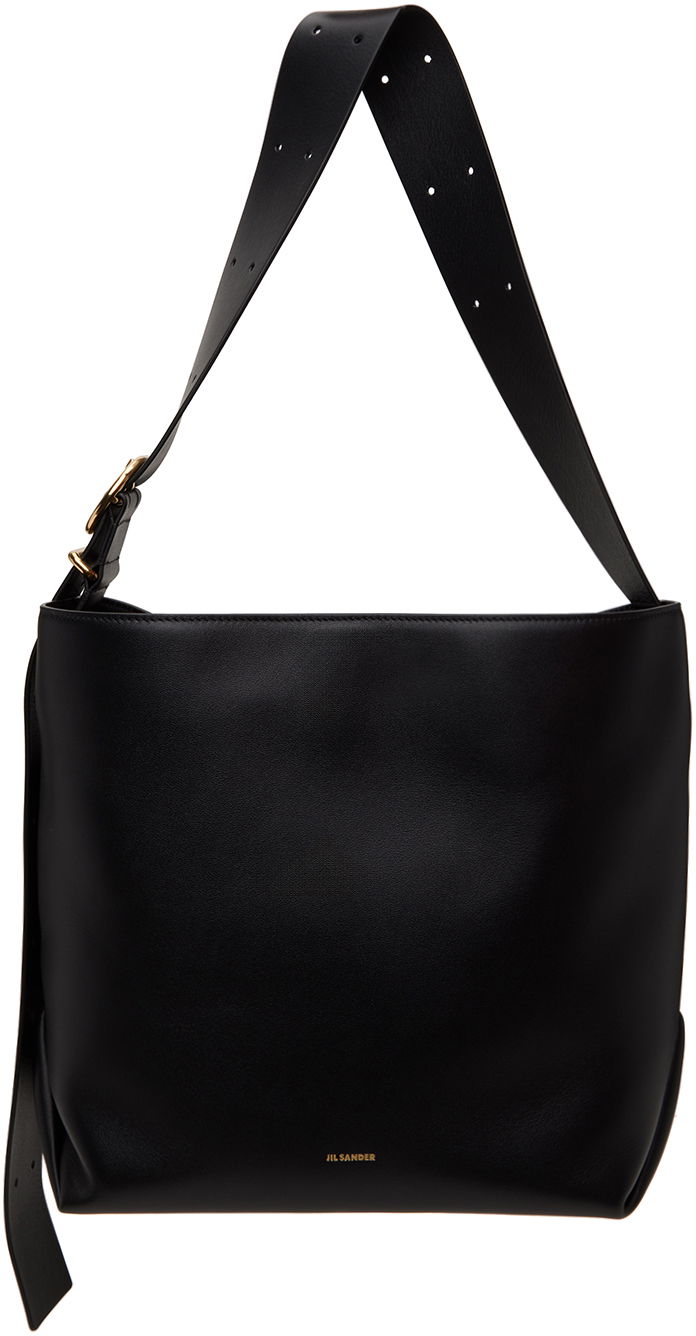 Tygpåse Jil Sander Medium Tote Bag Svart | J07ZH0026_P6581