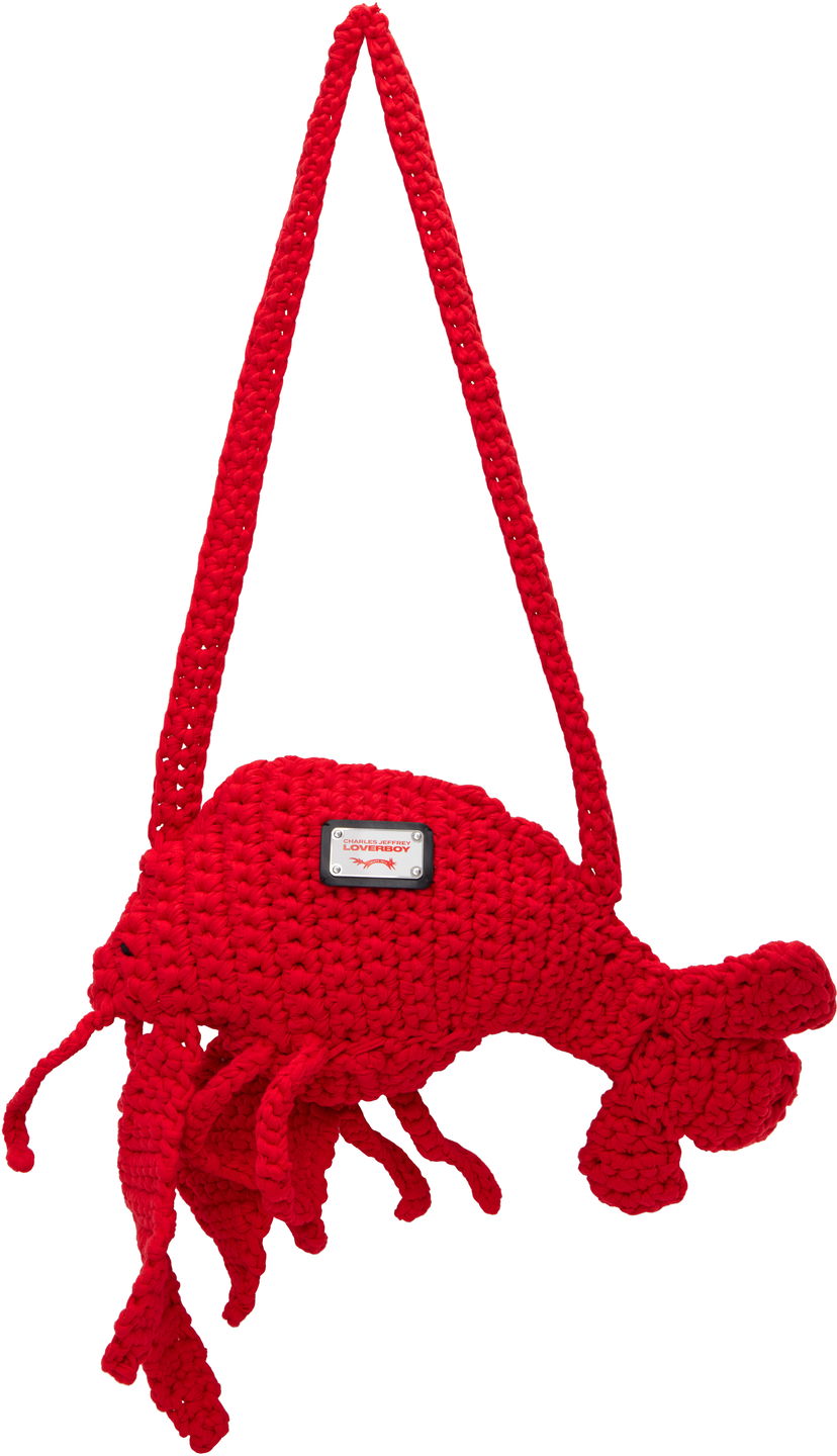 Axelväska Charles Jeffrey Loverboy Charles Jeffrey LOVERBOY Crochet Lobster Shoulder Bag Röd | 54120401